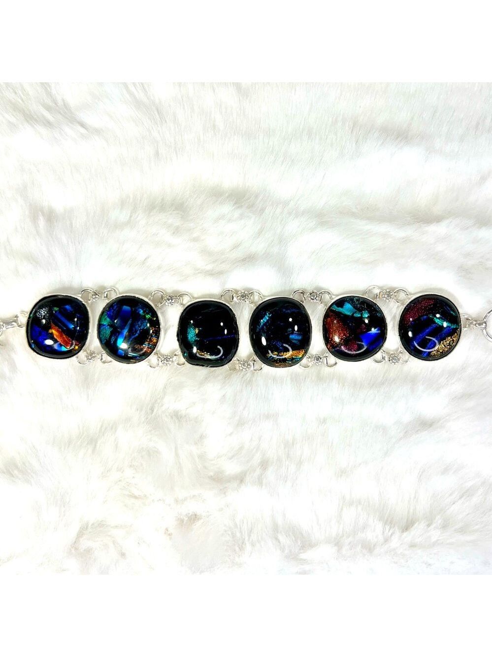LUXURY Dichroic Glass Large Bracelet ONLY - Picture 3 of 6